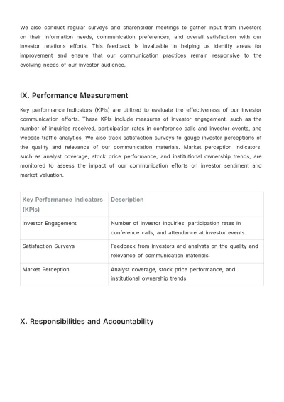 Free Administration Investor Communication Plan Template to Edit Online