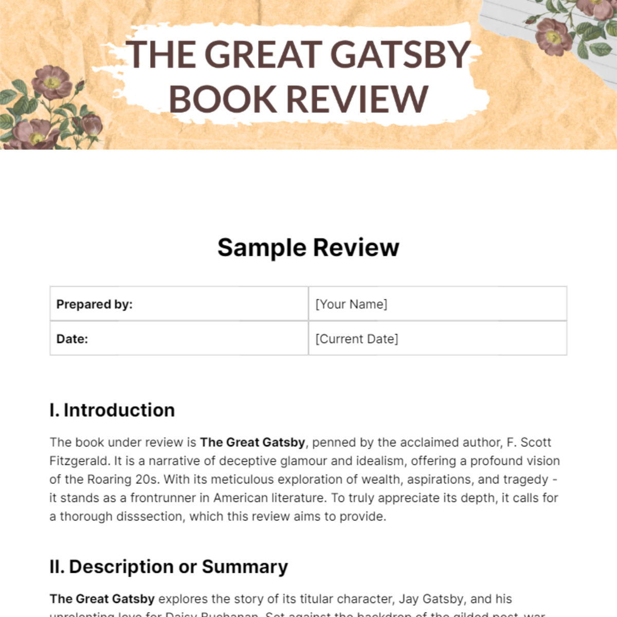 Sample Review Template - Edit Online & Download