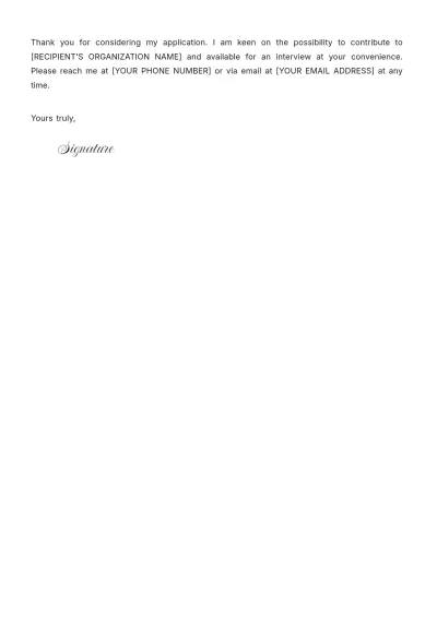 Free Brand Manager Cover Letter Template to Edit Online