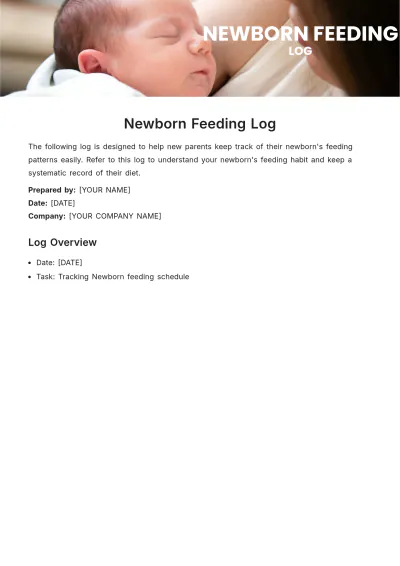 Free Newborn Feeding Log Template to Edit Online