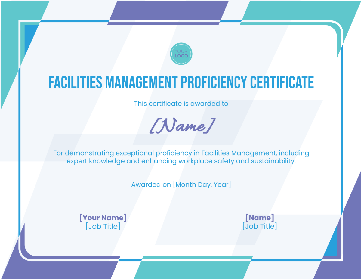 Facilities Management Proficiency Certificate Template
