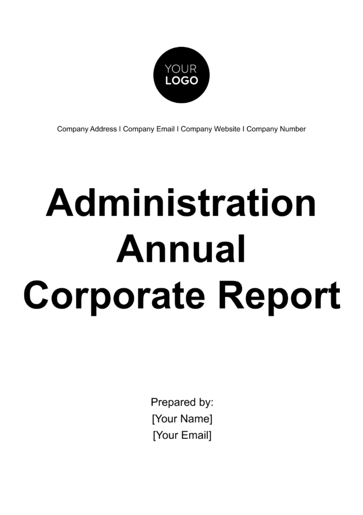 Free Administration Annual Corporate Report Template