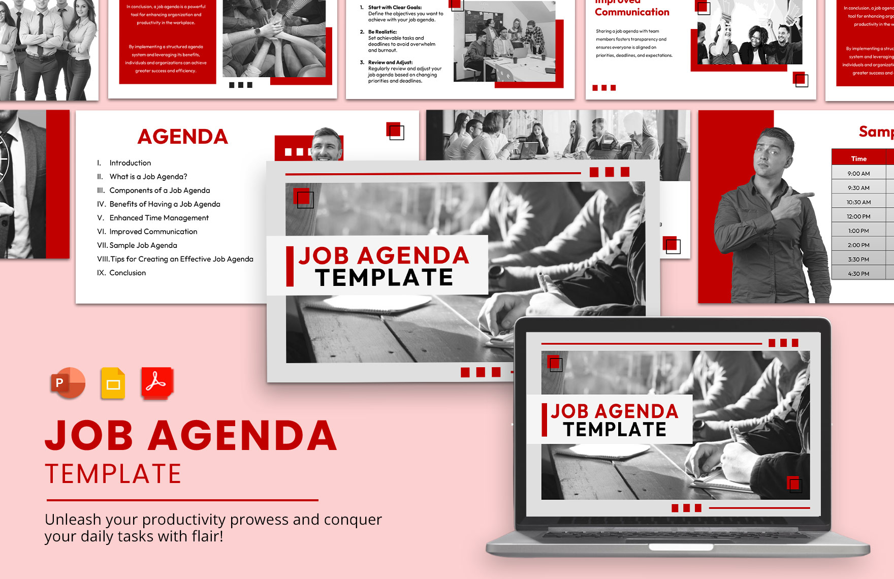 Job Agenda Template in PDF, PowerPoint, Google Slides