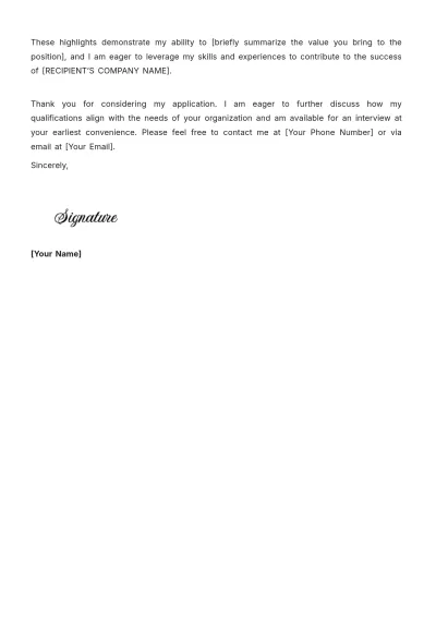 Free Assistant Manager Cover Letter Template to Edit Online