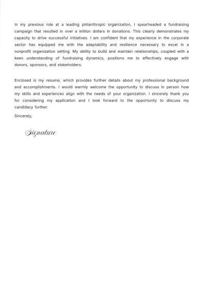 Free Development Associate Cover Letter Template to Edit Online