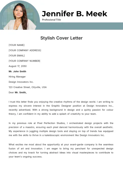 Free Stylish Cover Letter Template to Edit Online