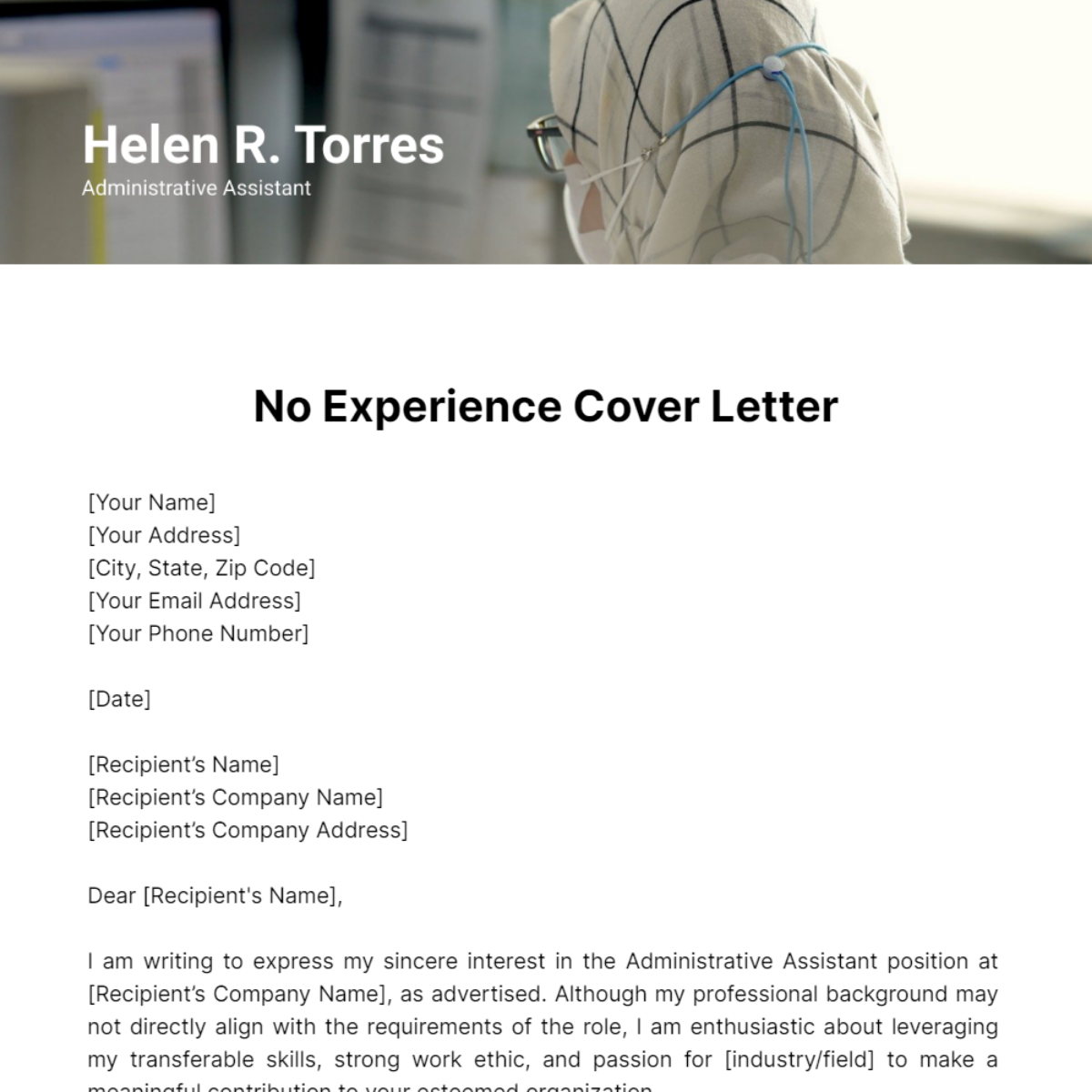 No Experience Cover Letter Template