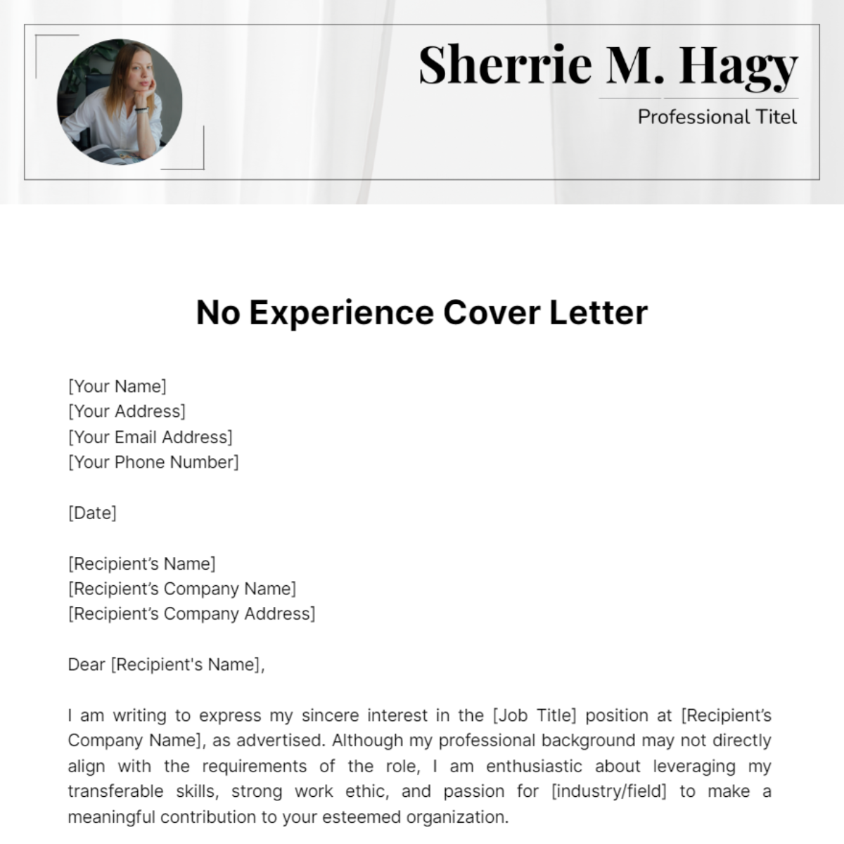 No Experience Cover Letter Template