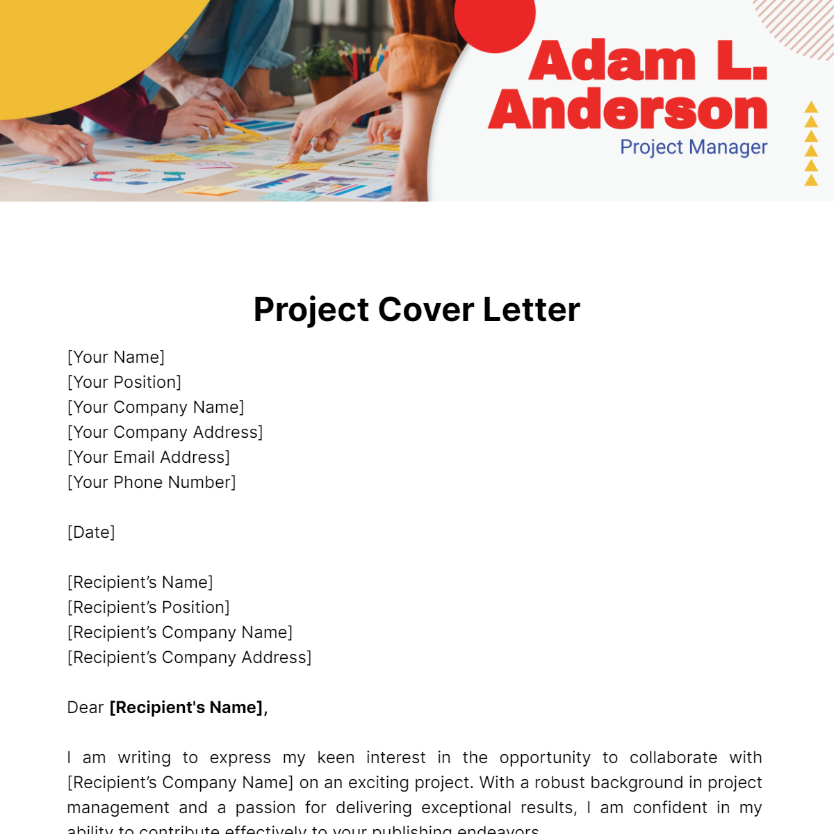 Project Cover Letter Template Edit Online And Download Example 