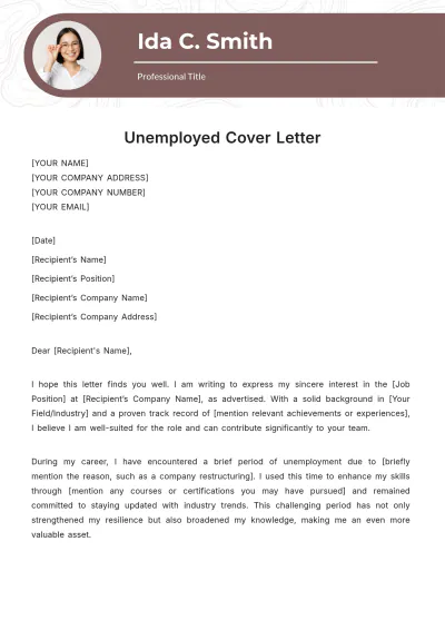 Free Unemployed Cover Letter Template to Edit Online
