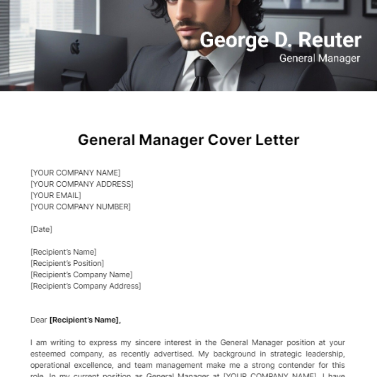 General Manager Cover Letter Template