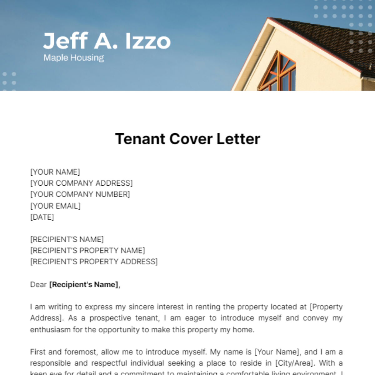 how to write a tenant cover letter