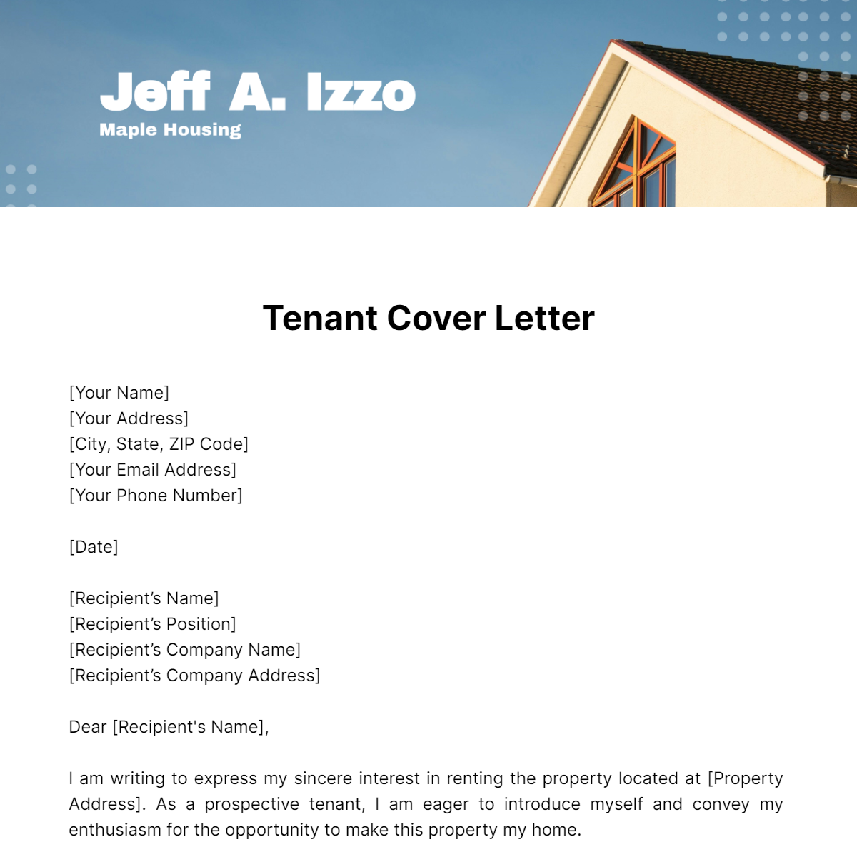 Tenant Cover Letter Template