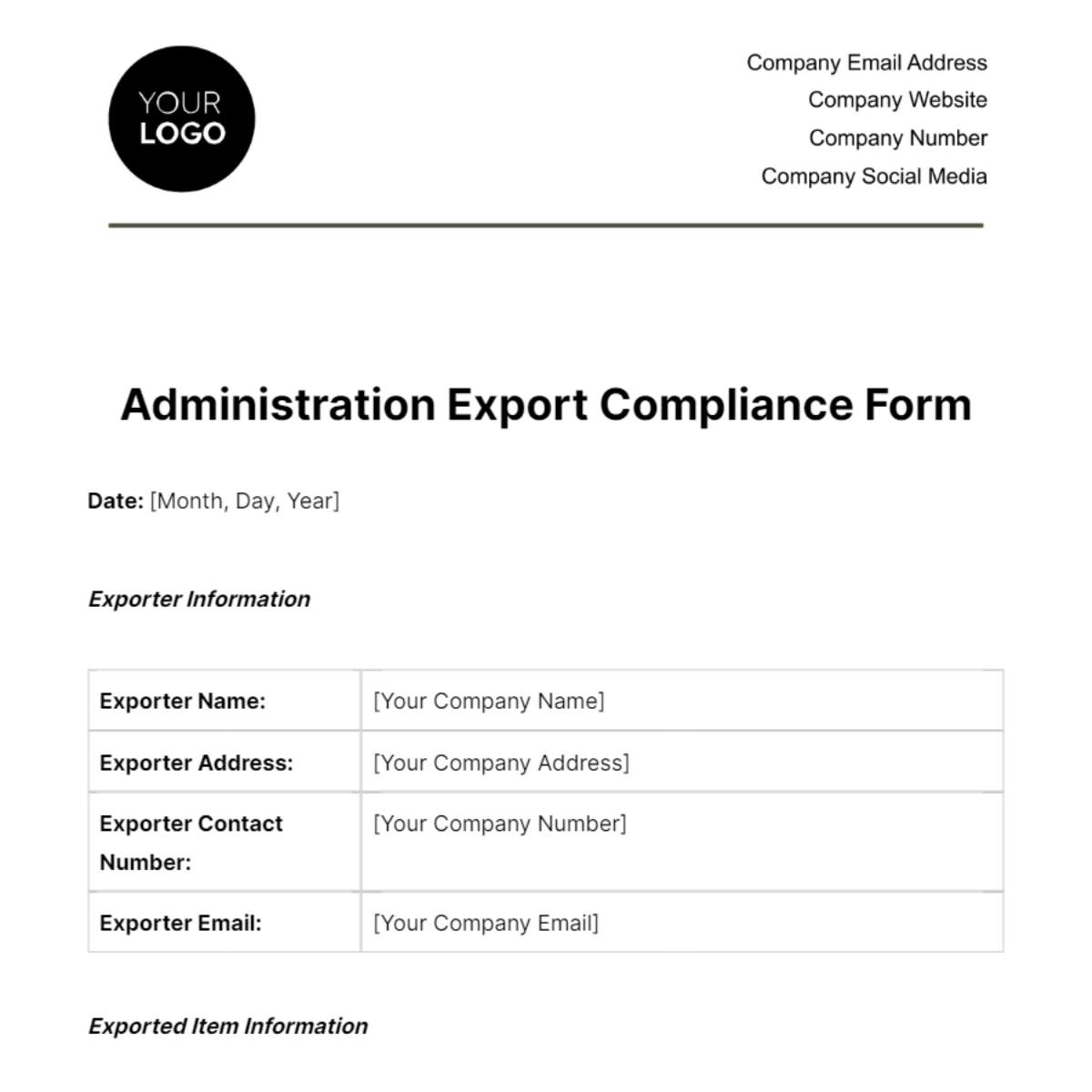 Administration export compliance form template edit online download
