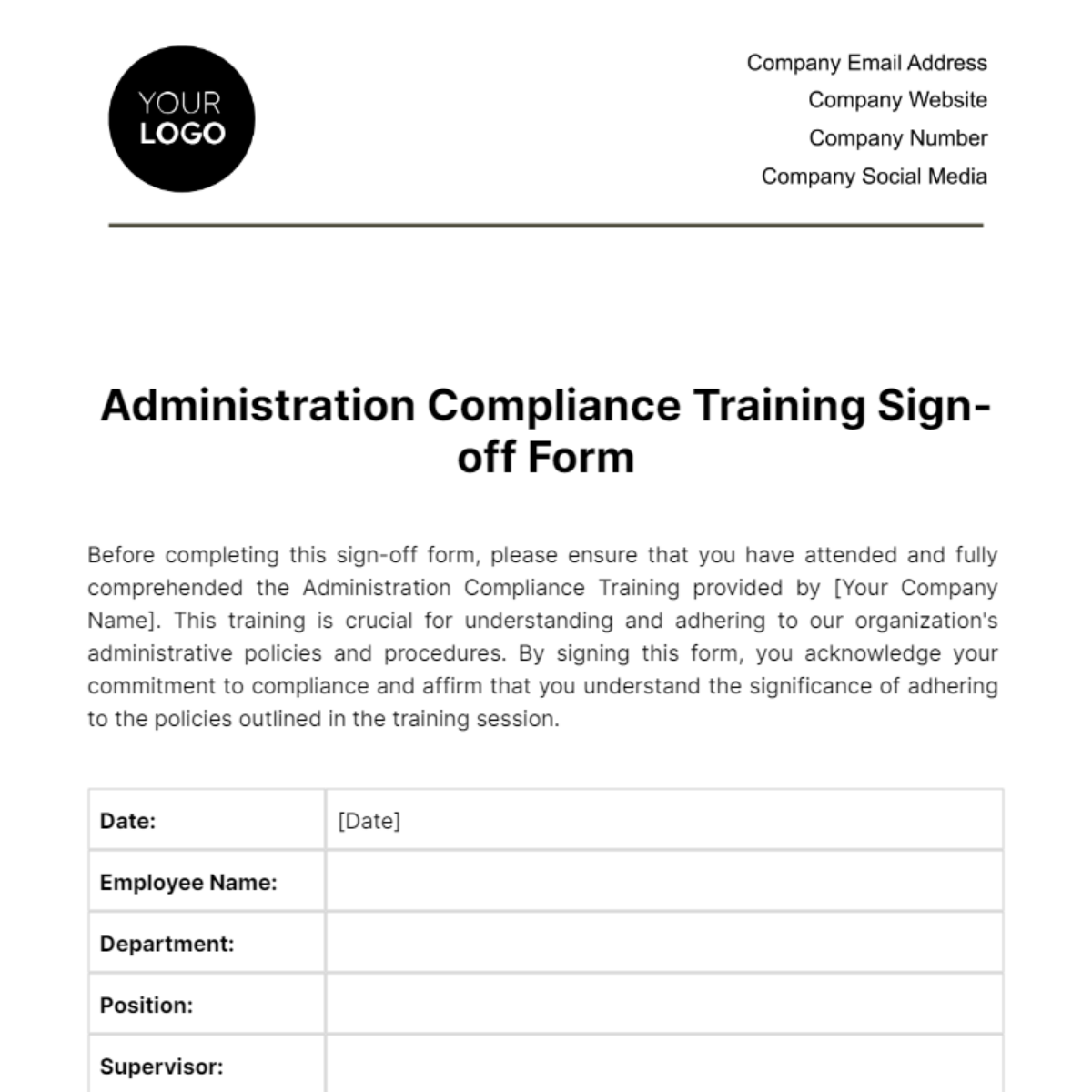 Administration Compliance Training Sign off Form Template Edit Online Administration Compliance Training Sign off Form Template Edit Online