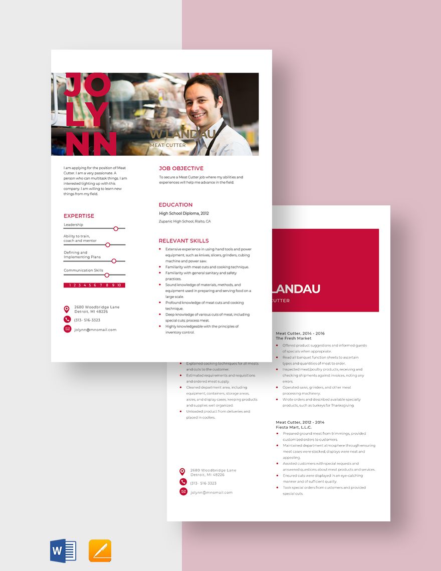 Meat Cutter Resume