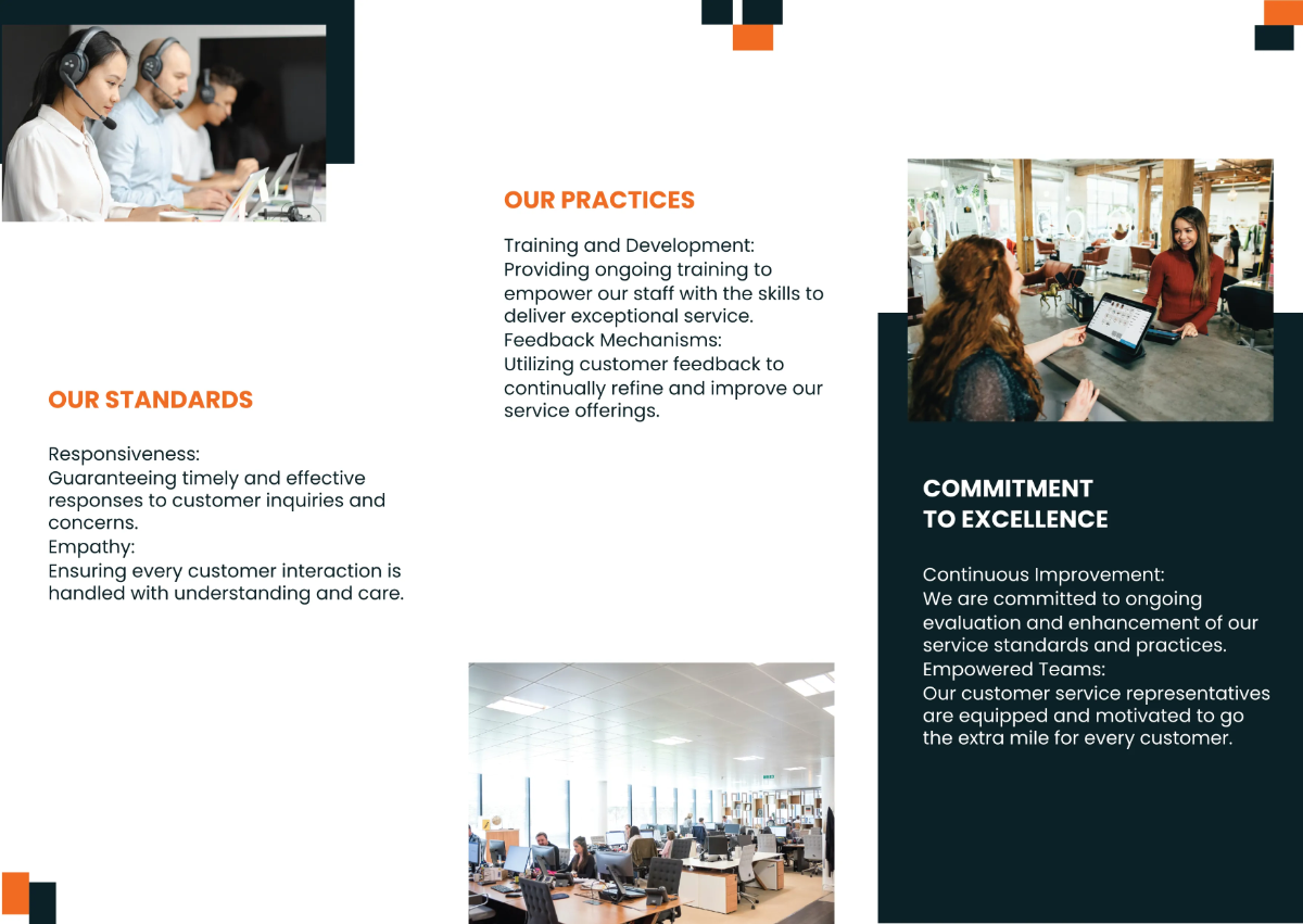 Free Customer Service Standards and Practices Brochure Template to Edit Online