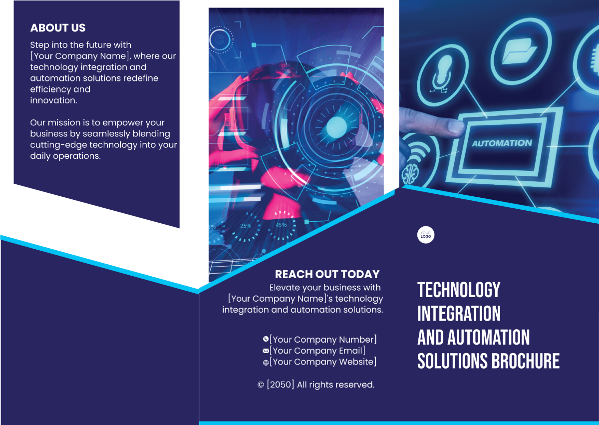 Free Technology Integration and Automation Solutions Brochure Template