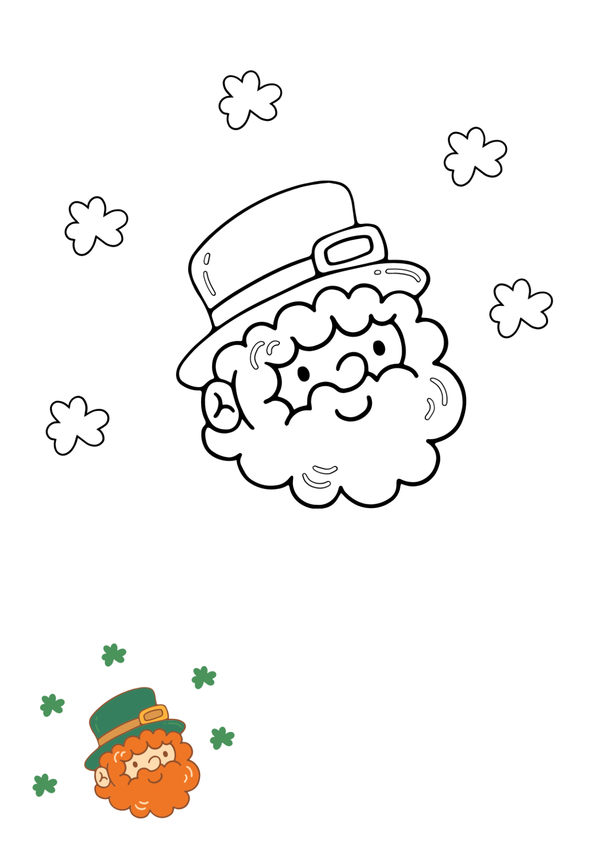 Free Cute St. Patrick’s Day Coloring Page Template