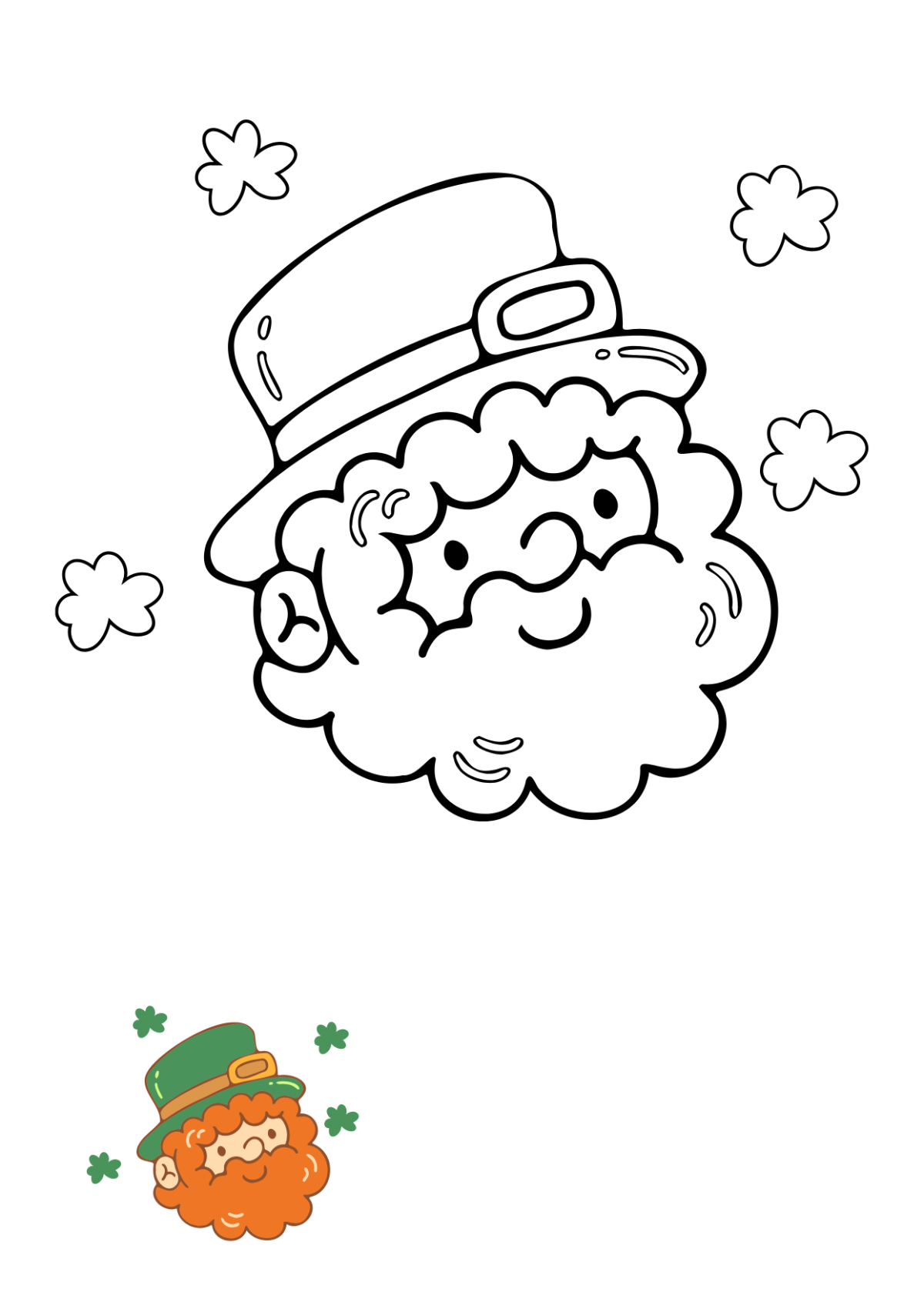 Cute St. Patrick’s Day Coloring Page Template