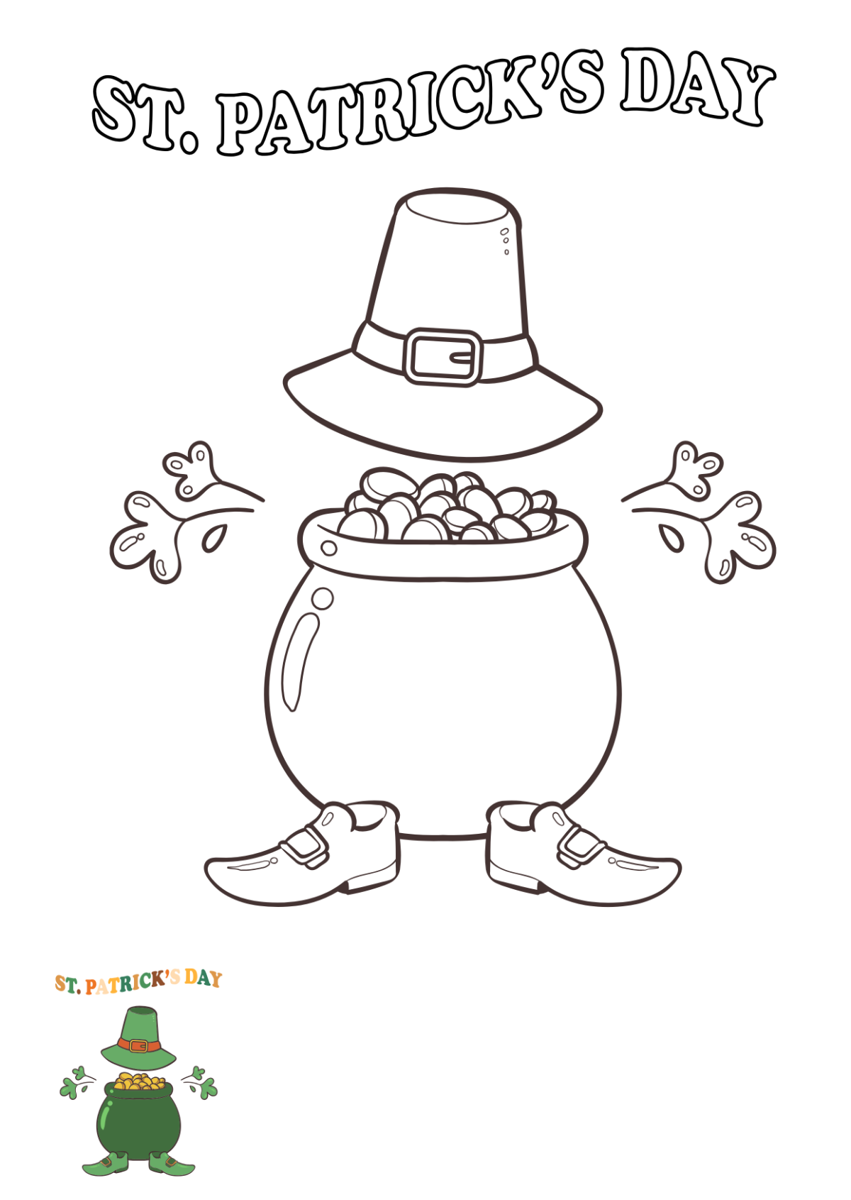 Free St. Patrick’s Day Coloring Page for Kids Template