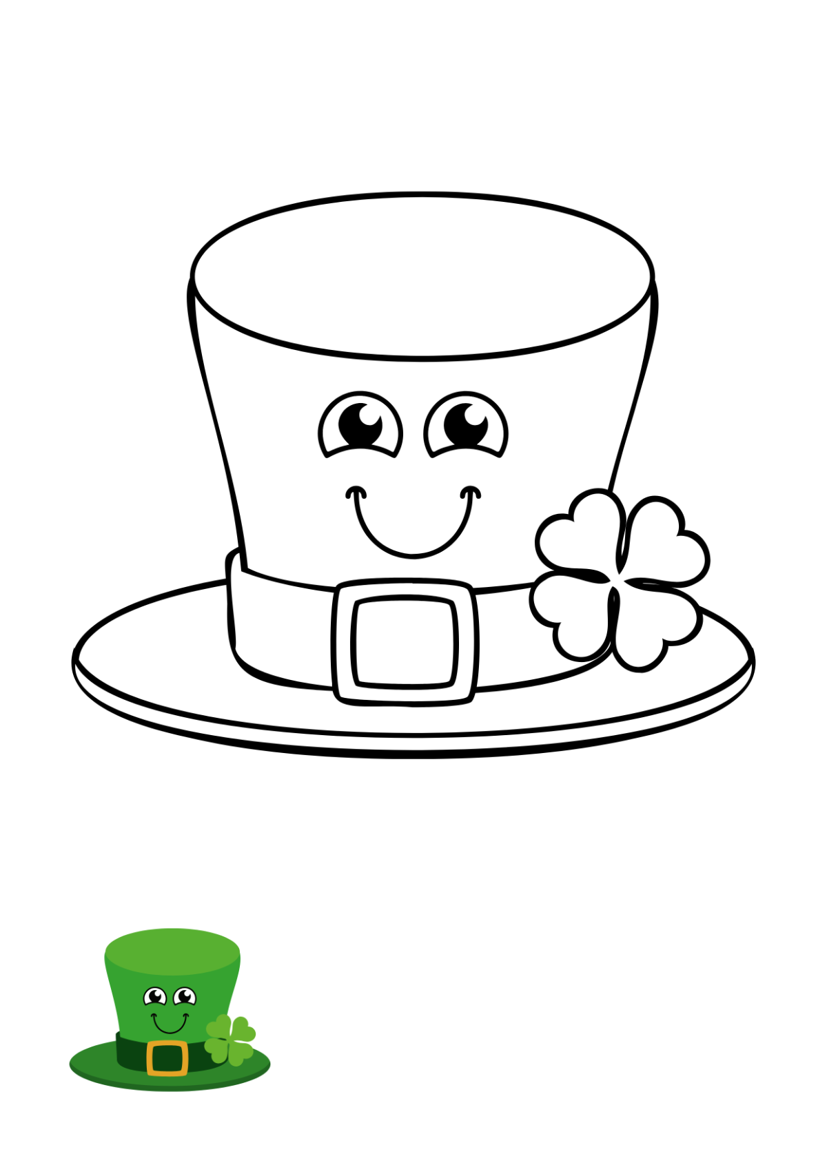 Easy St. Patrick’s Day Coloring Page Template