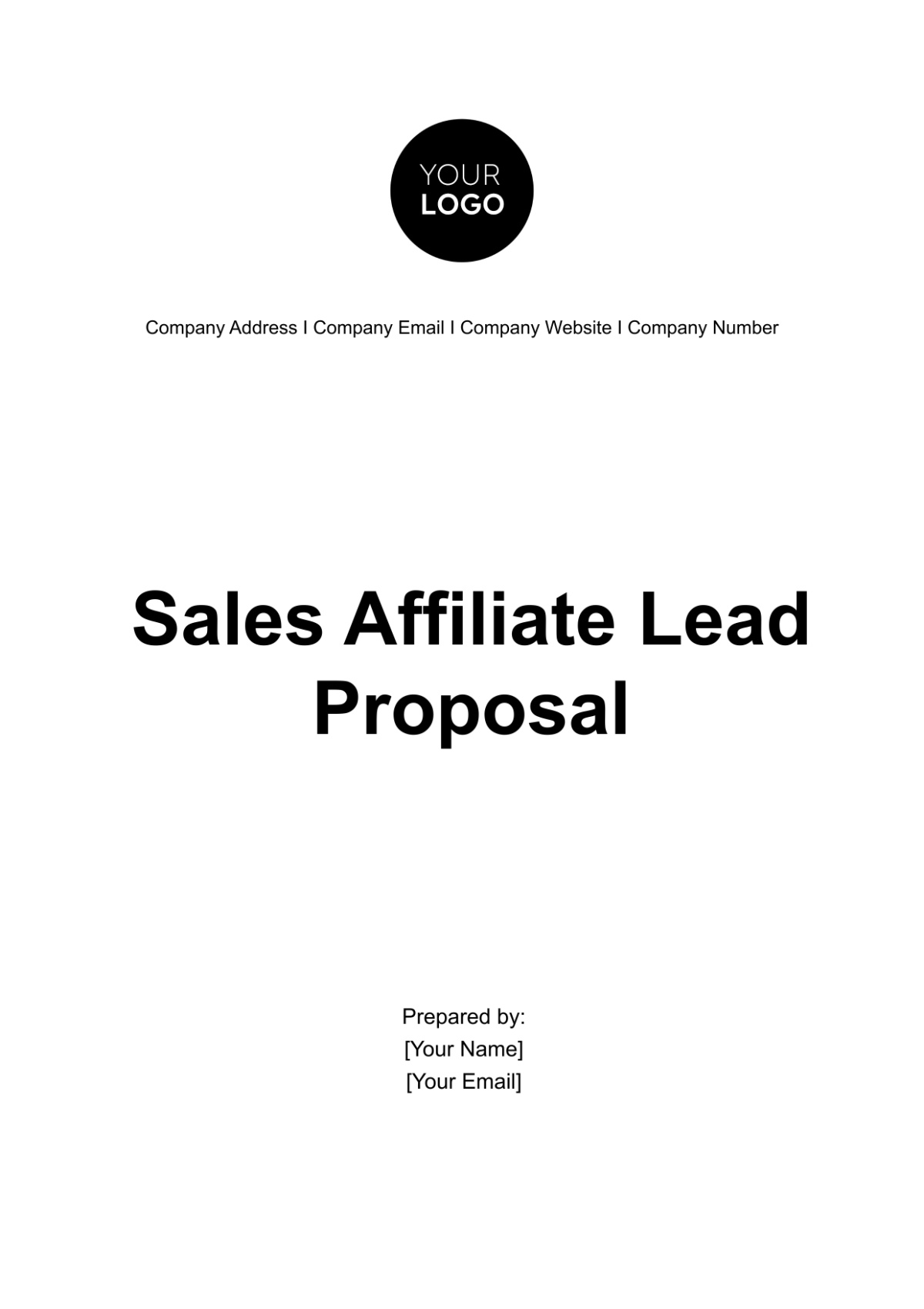 Sales Affiliate Lead Proposal Template