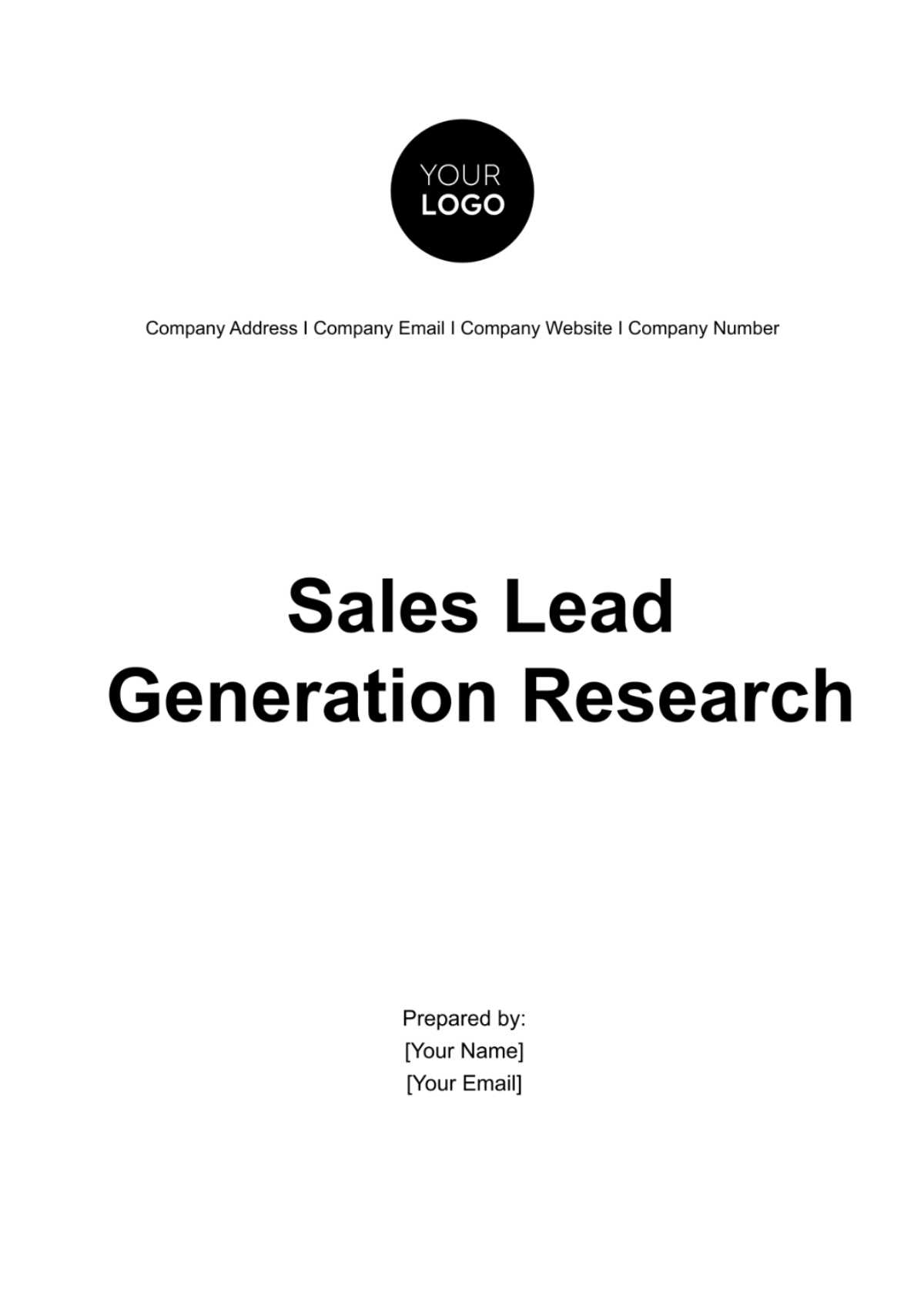 Sales Lead Generation Research Template