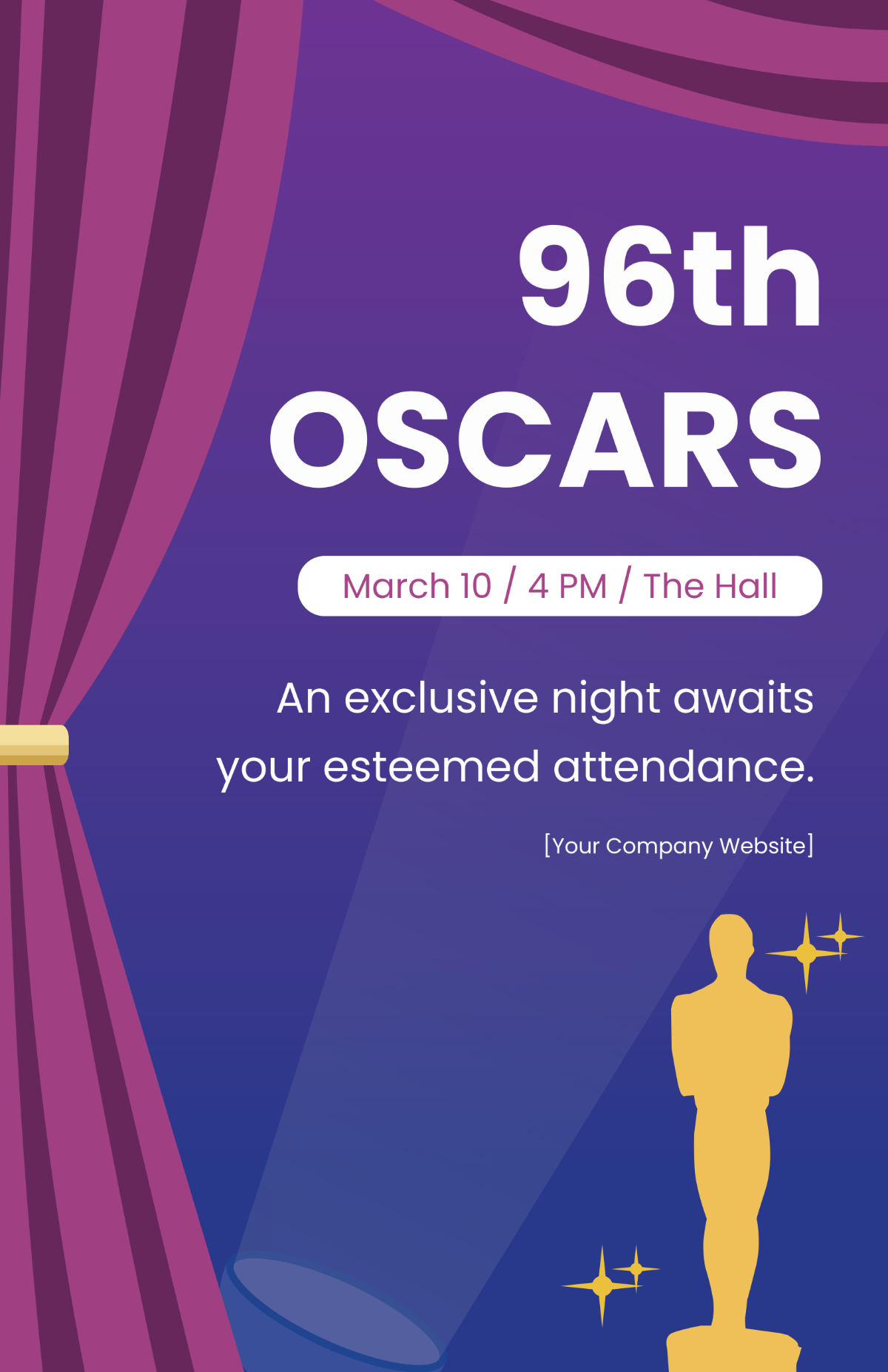 96th Oscar Poster Template