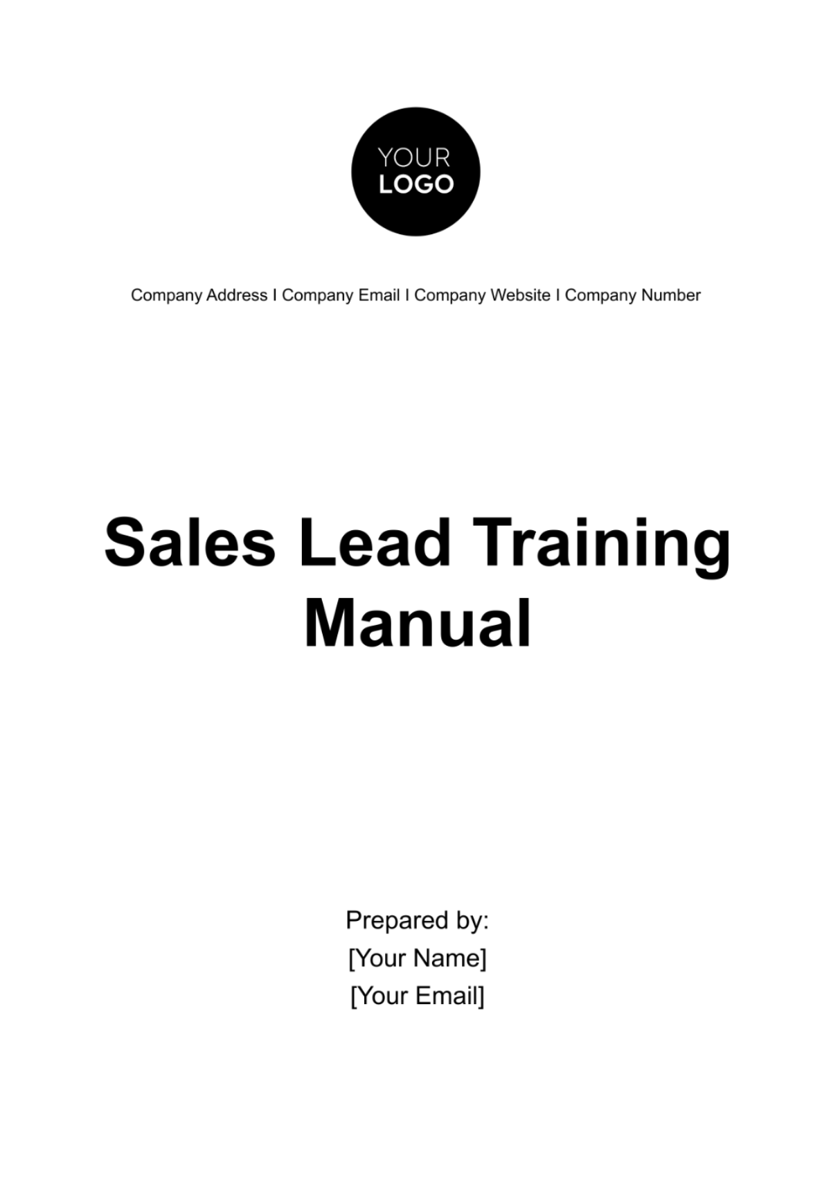 Free Sales Lead Training Manual Template
