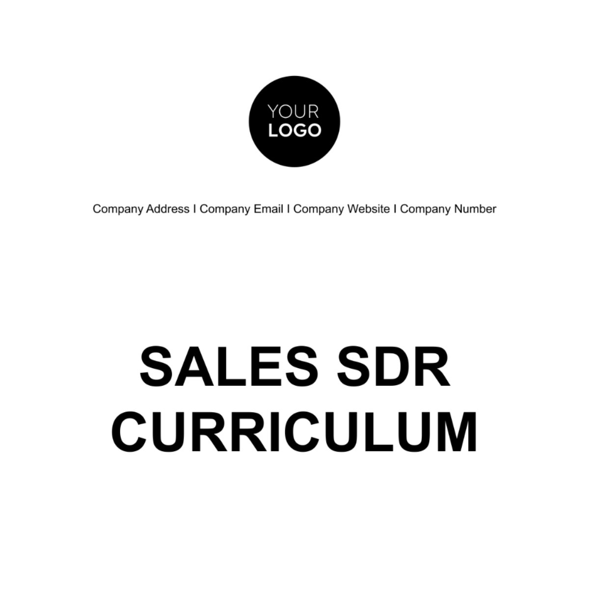 Sales SDR Curriculum Template