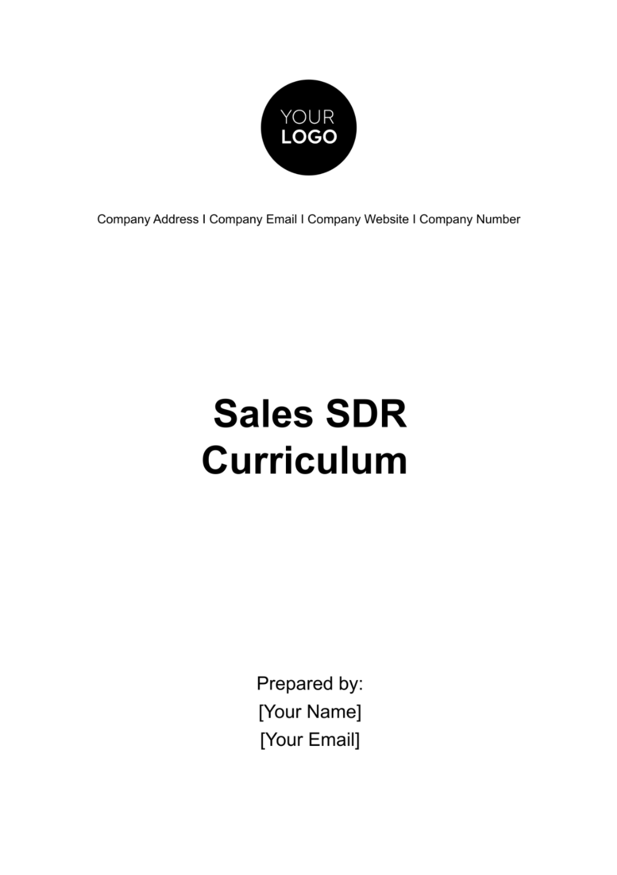 Sales SDR Curriculum Template - Edit Online & Download