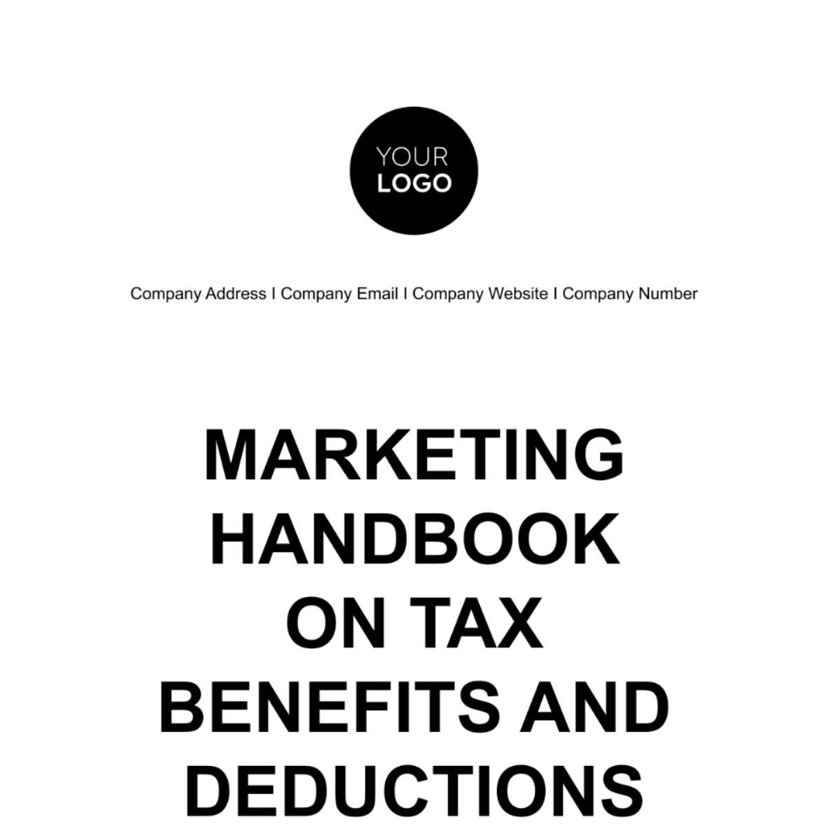 Marketing Handbook on Tax Benefits and Deductions Template
