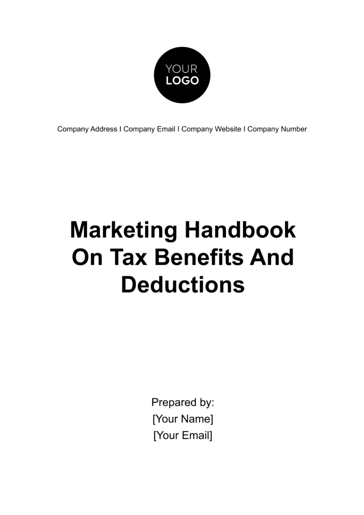 Marketing Handbook on Tax Benefits and Deductions Template - Edit Online & Download