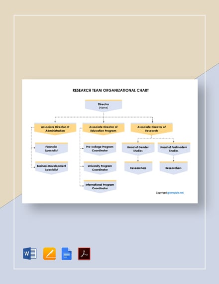 FREE Research Center Organizational Chart Template - Word