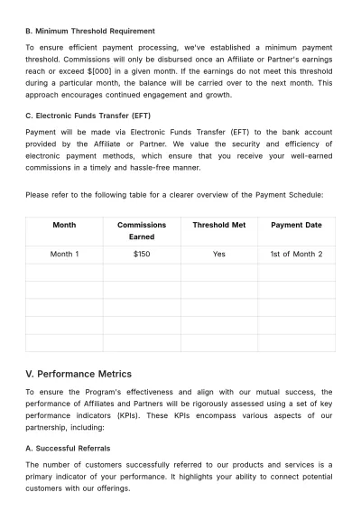 Free Marketing Financial Protocols for Affiliate and Partner Template to Edit Online