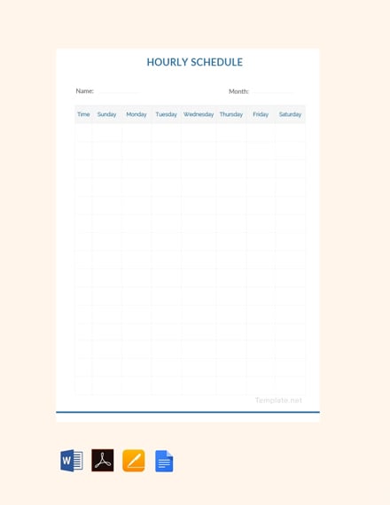 hourly schedules