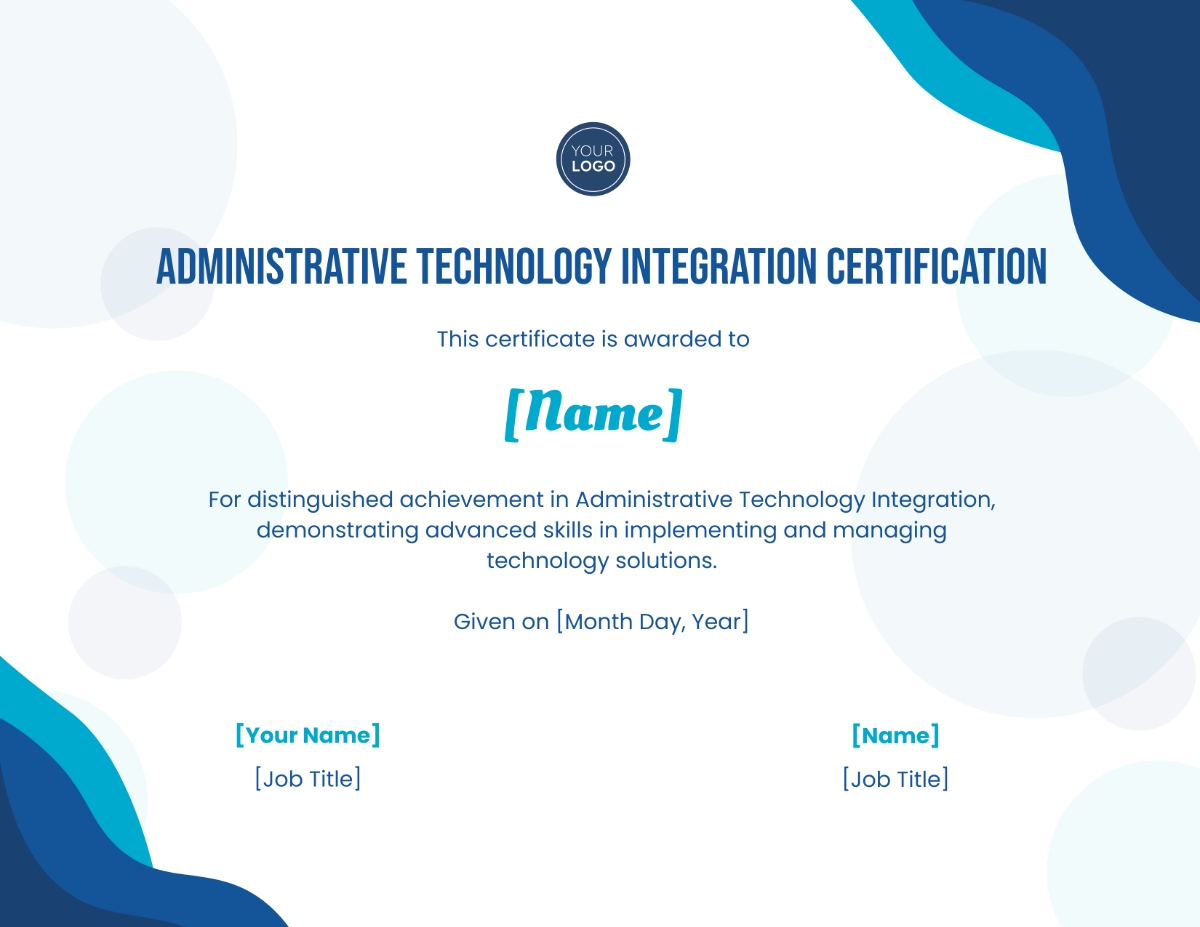 Administrative Technology Integration Certification Template