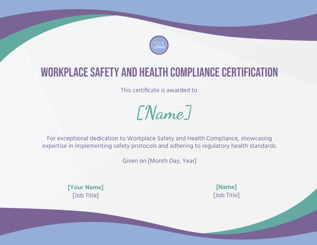 Workplace Safety and Health Compliance Certification Template