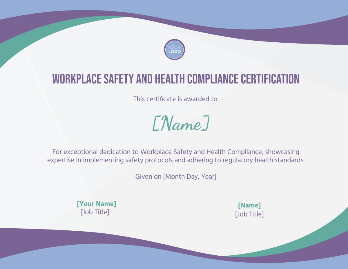 Free Workplace Safety and Health Compliance Certification Template to Edit Online