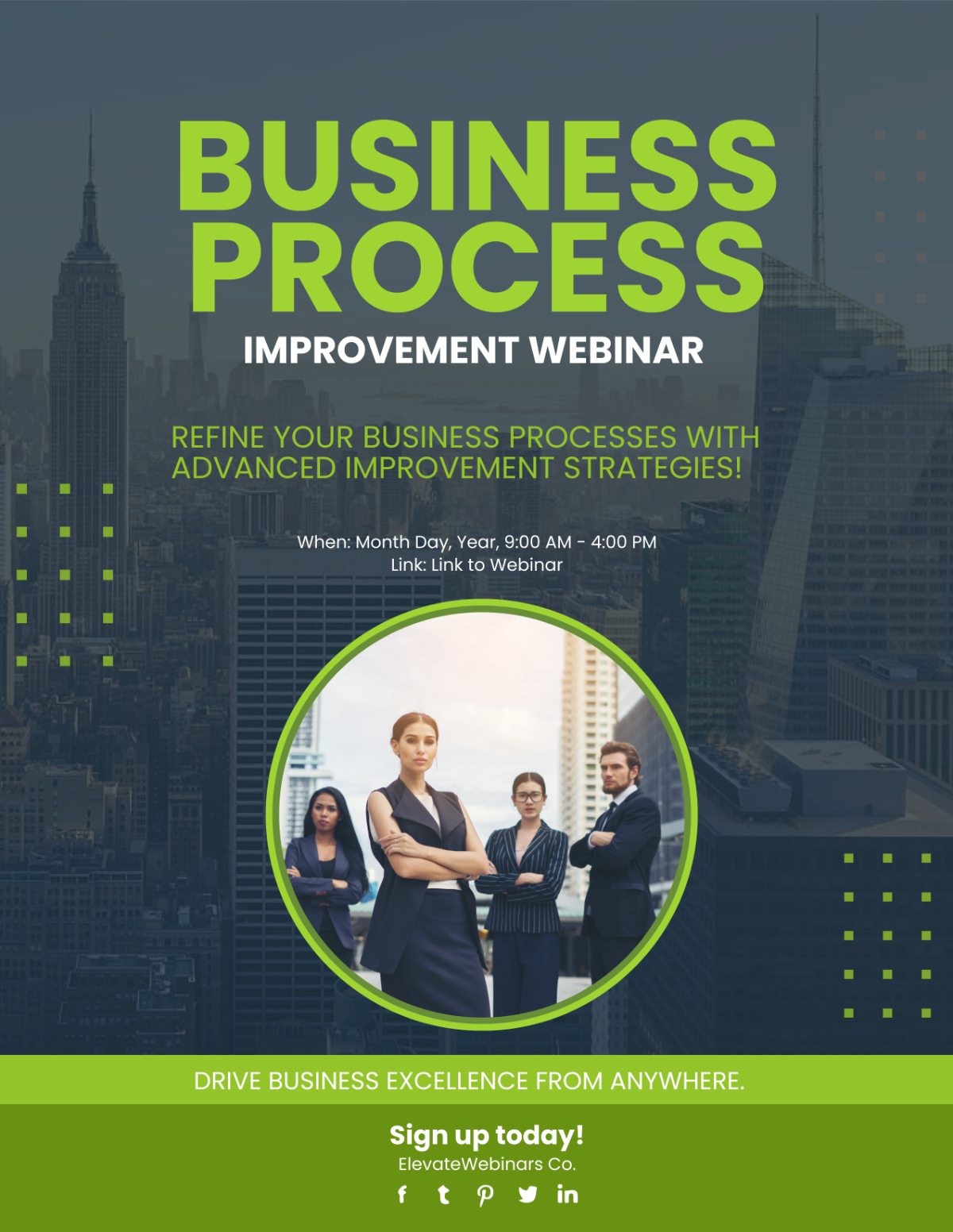 Business Process Improvement Webinar Flyer Template - Edit Online & Download