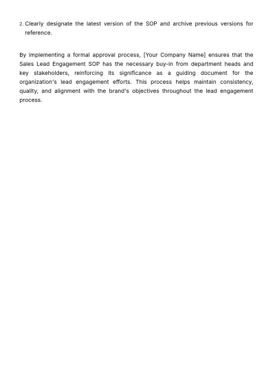 Free Sales Lead Engagement SOP Template to Edit Online