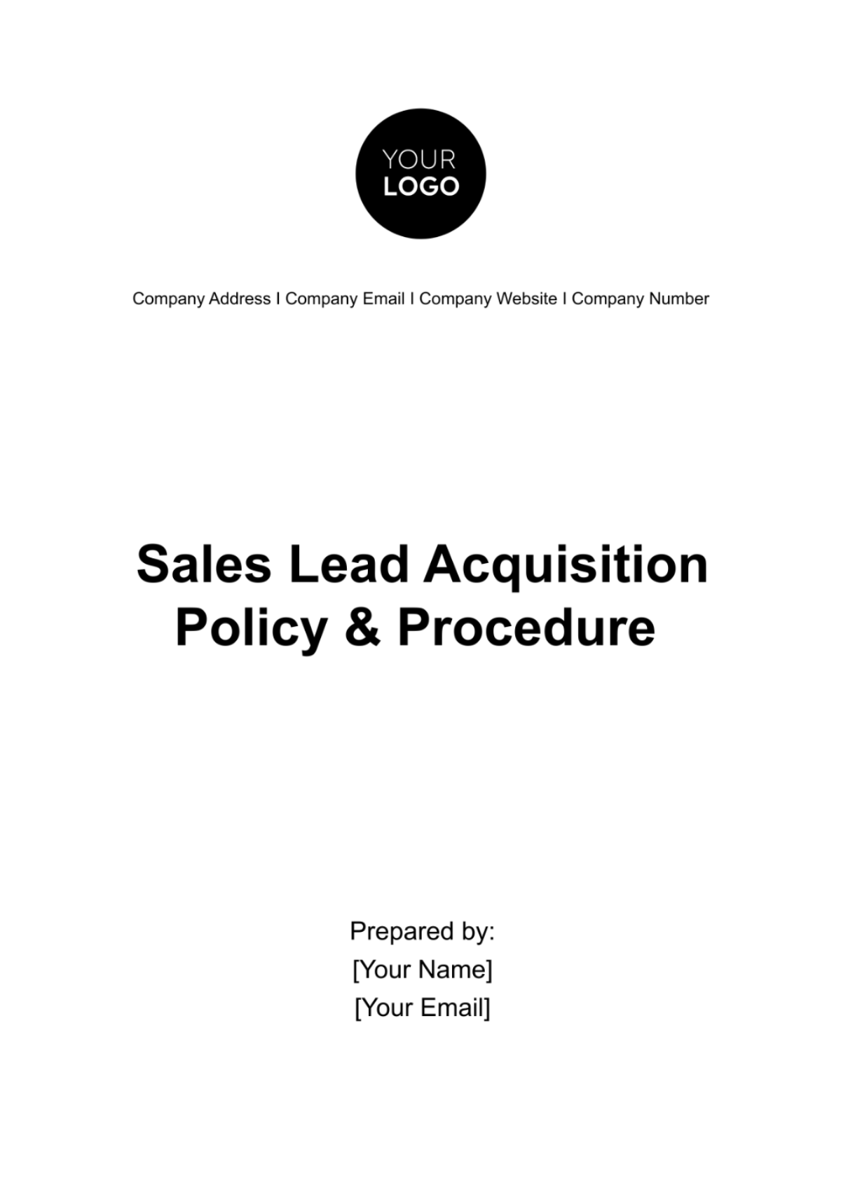 Sales Lead Acquisition Policy & Procedure Template - Edit Online & Download