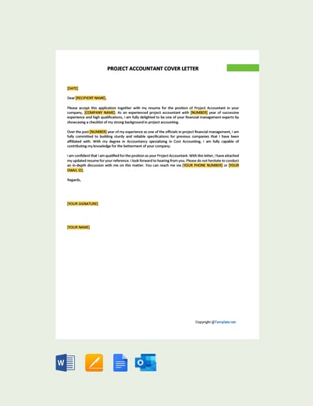 Project Accountant Cover Letter Template