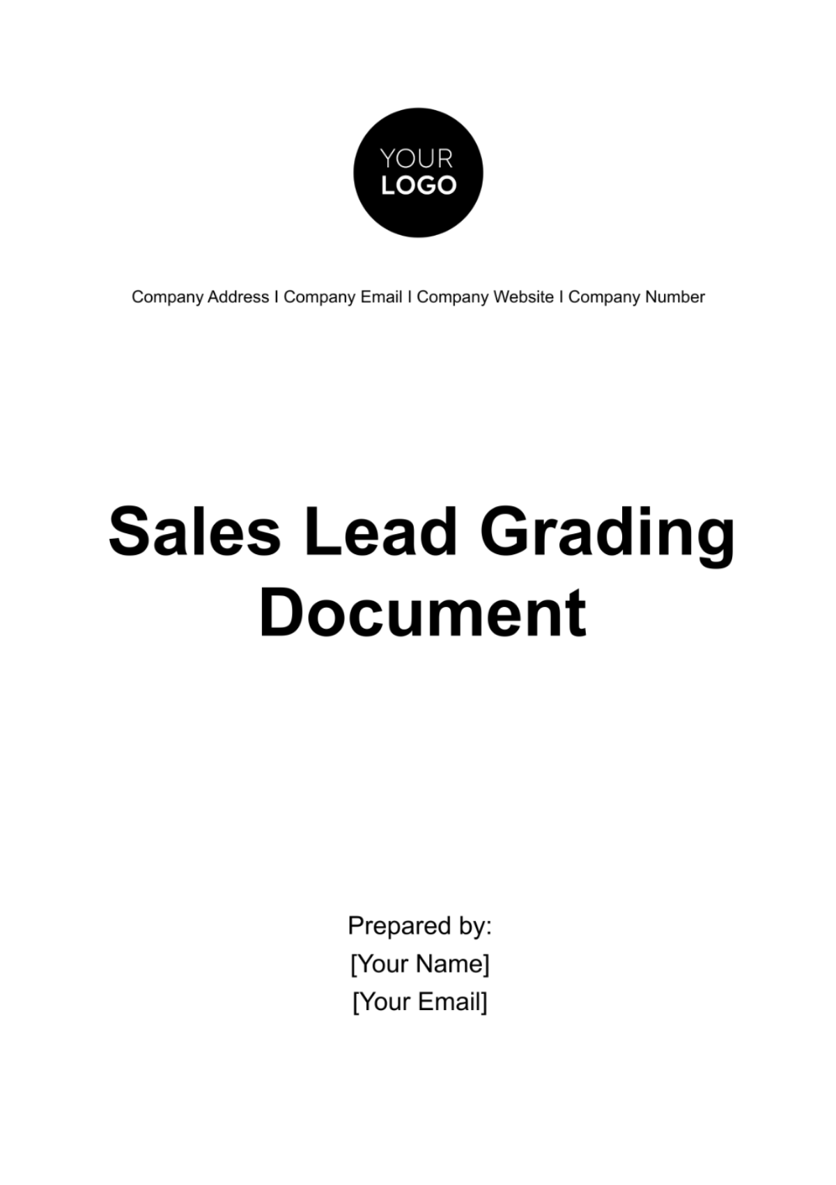 Sales Lead Grading Document Template