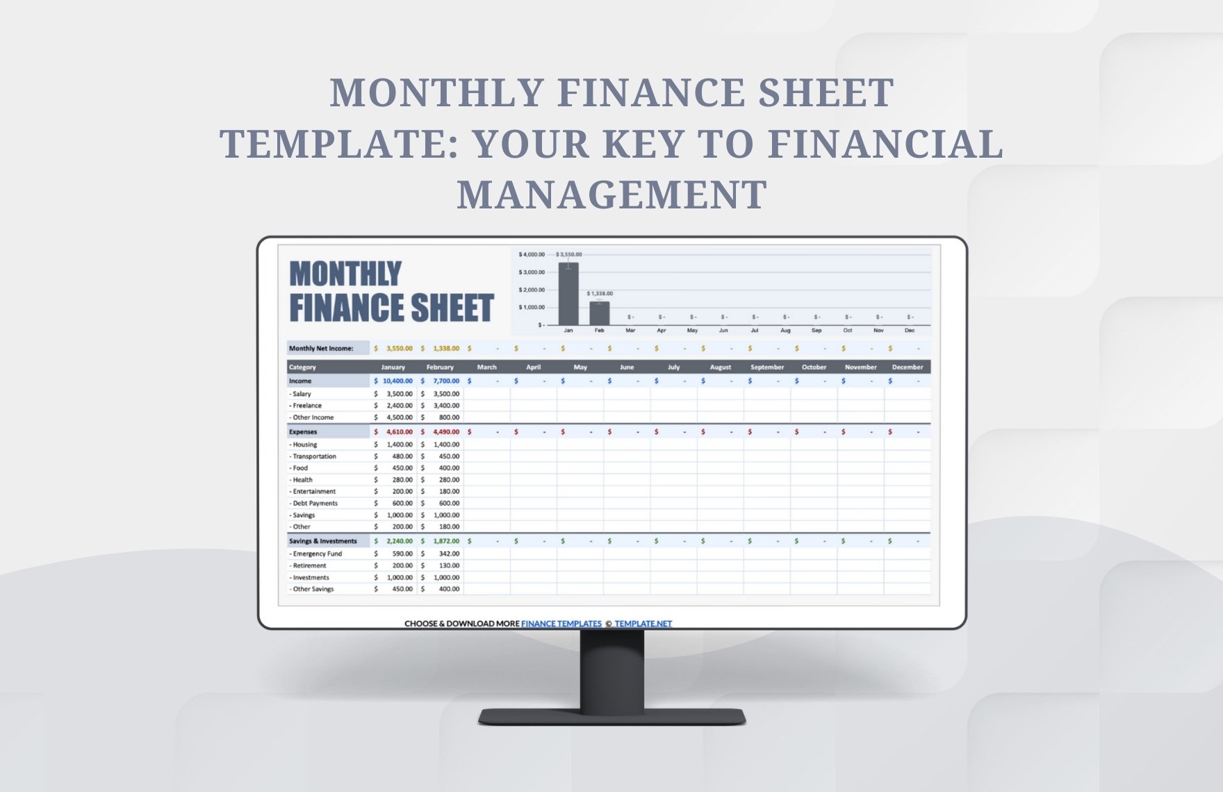 Monthly Finance Sheet Template