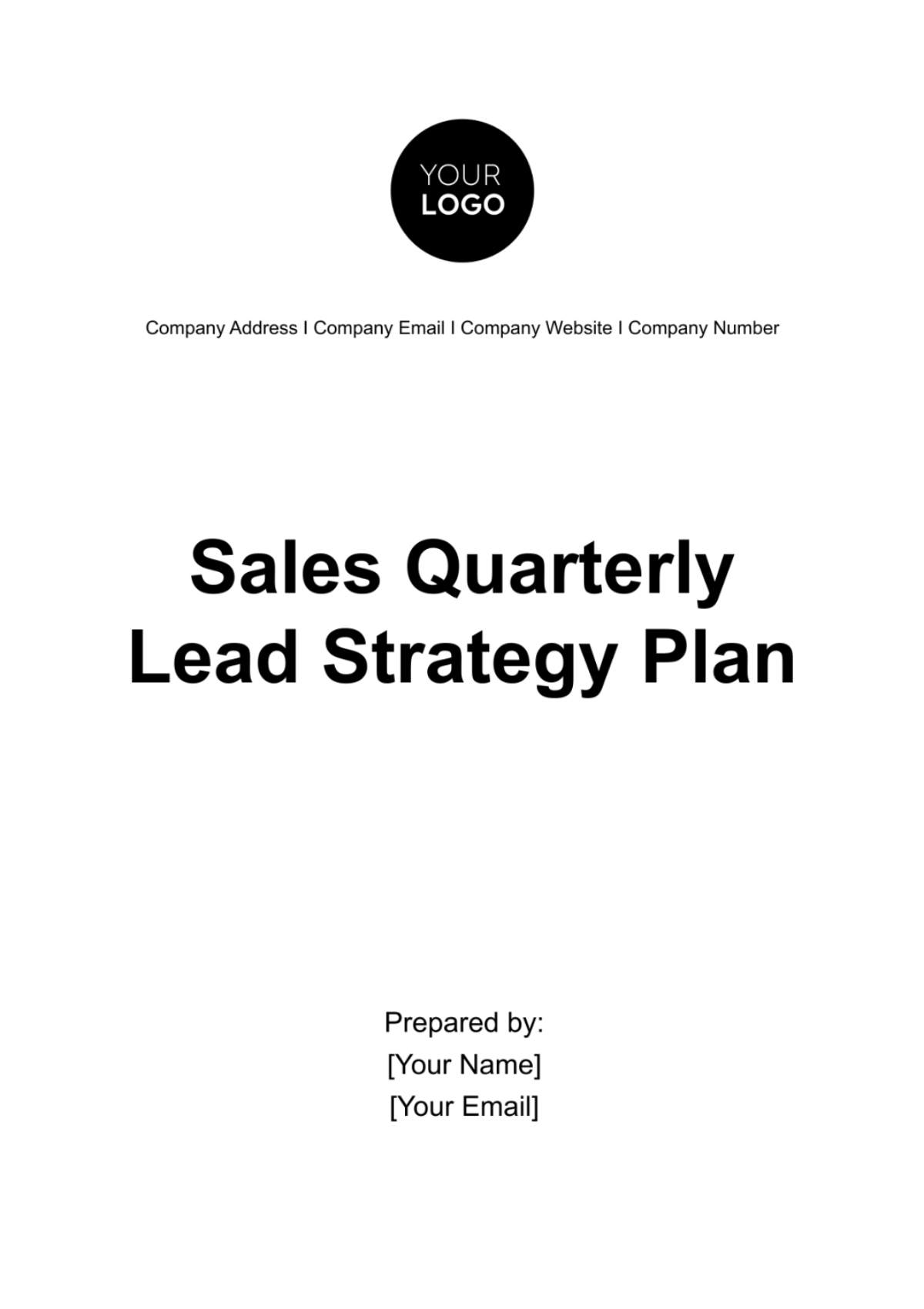 Sales Quarterly Lead Strategy Plan Template