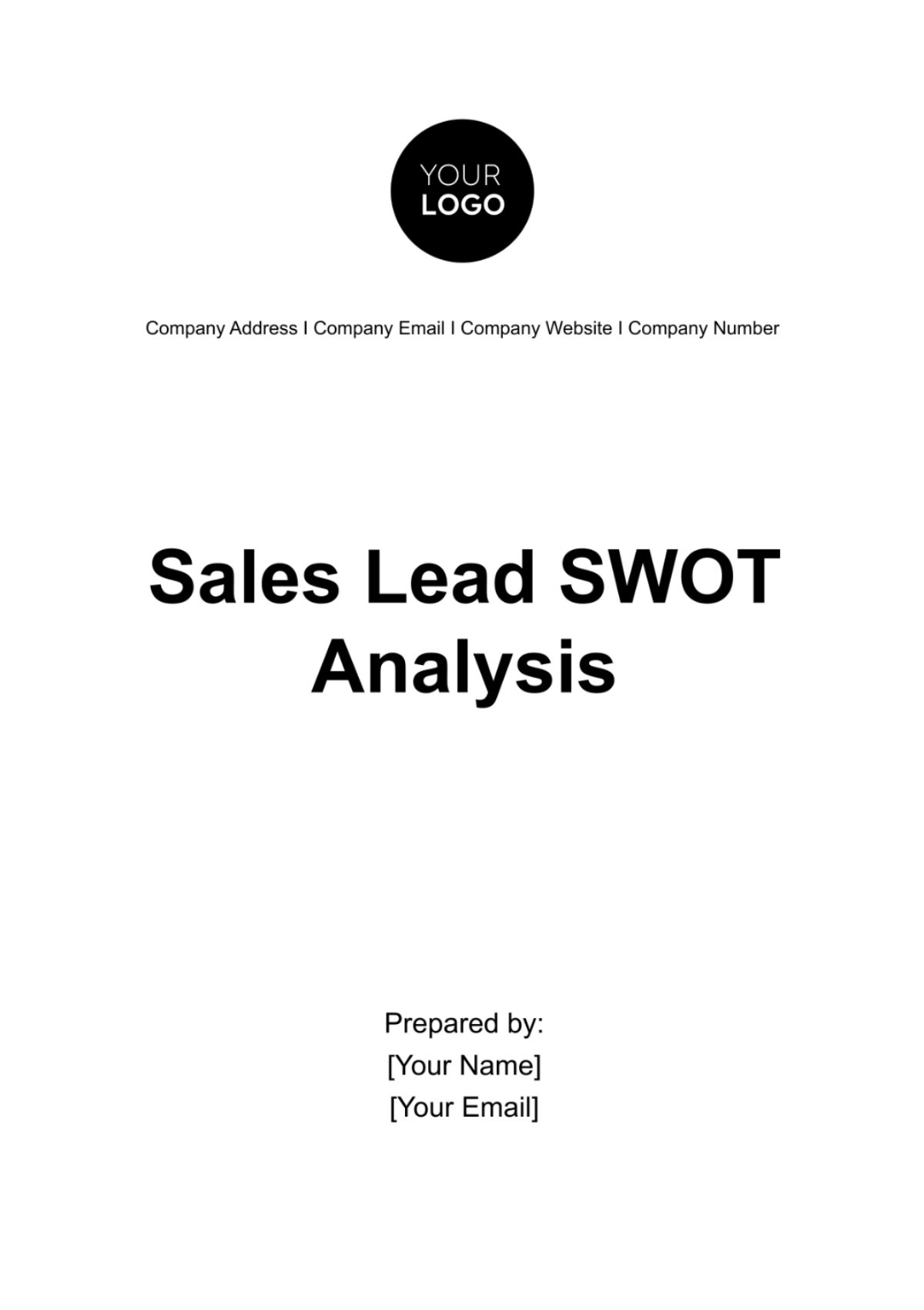 Sales Lead SWOT Analysis Template