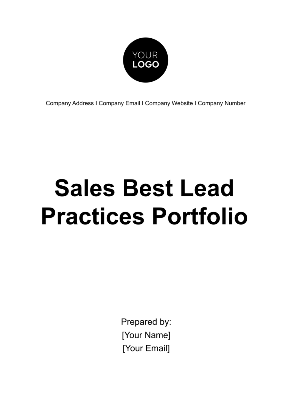Sales Best Lead Practices Portfolio Template