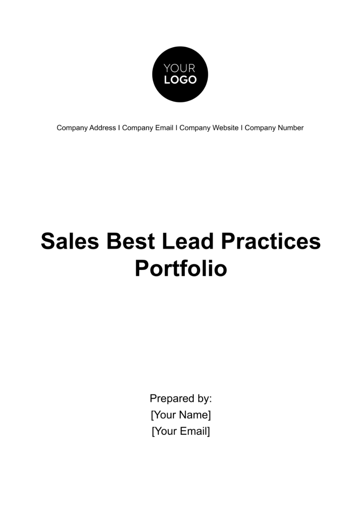 Sales Best Lead Practices Portfolio Template - Edit Online & Download